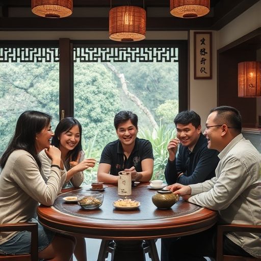 茶肆中的朋友聚会