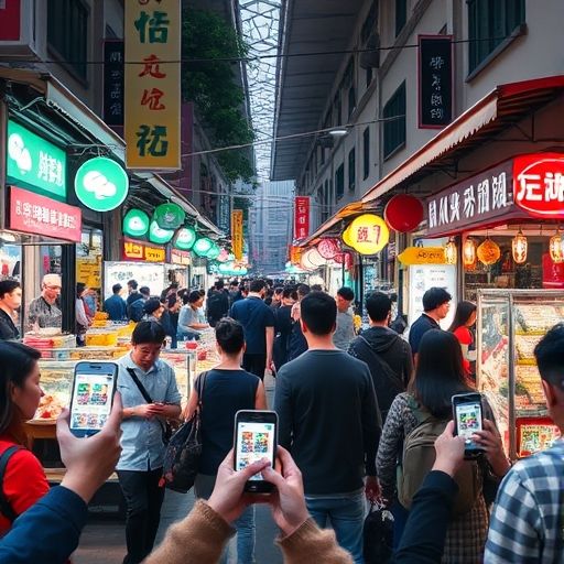 广州大圈WX街市场景