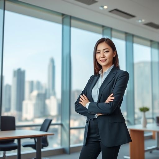 广州高端商务模特在现代办公室场景
