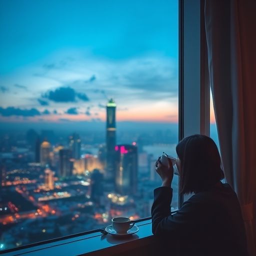 深圳喝茶夜晚景色