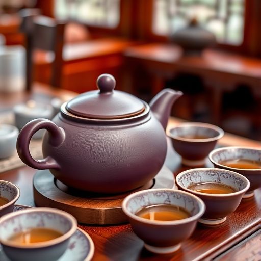 广州茶肆传统茶具特写
