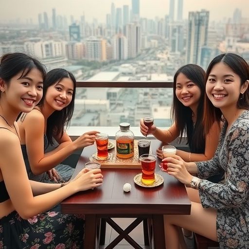 深圳屋顶上的朋友茶会