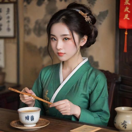 茶艺师亲切指导场景