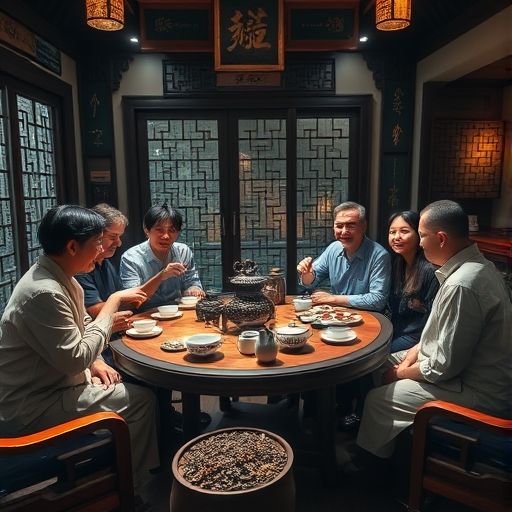 广州茶肆品茶场景