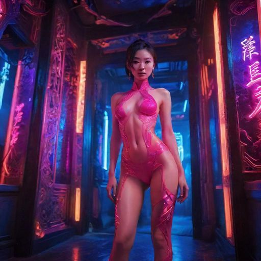 霓虹灯装饰的俱乐部入口