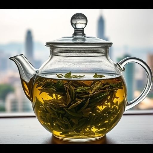 茶壶中的茶叶与广州城市景观