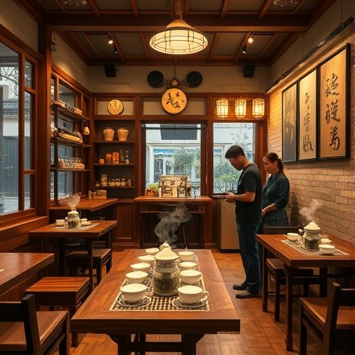 天河区茶肆内部