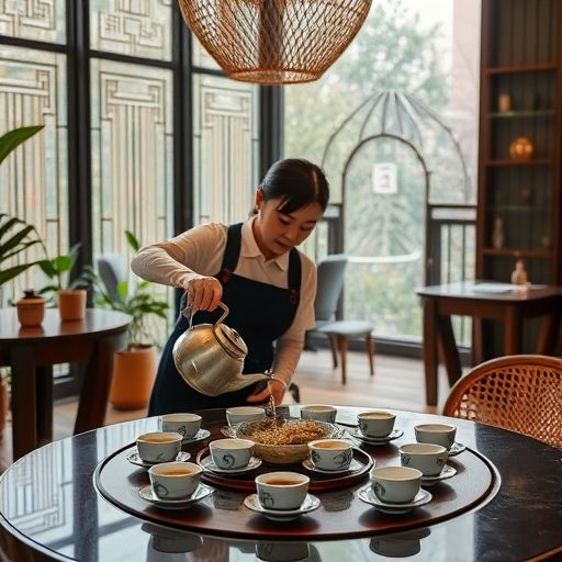 深圳茶室茶艺师冲泡场景