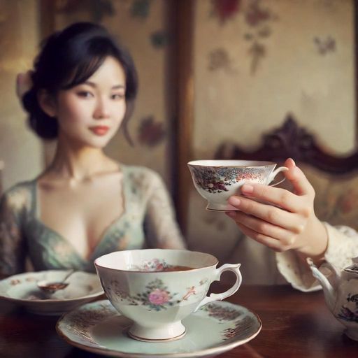 精致的茶具与茶香