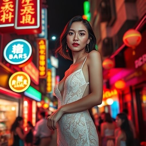 广州沿江路酒吧街热闹场景