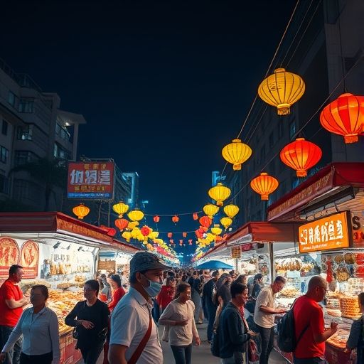 广州夜市场景