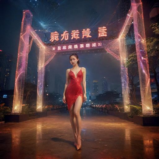 广州夜景下的休闲会所入口