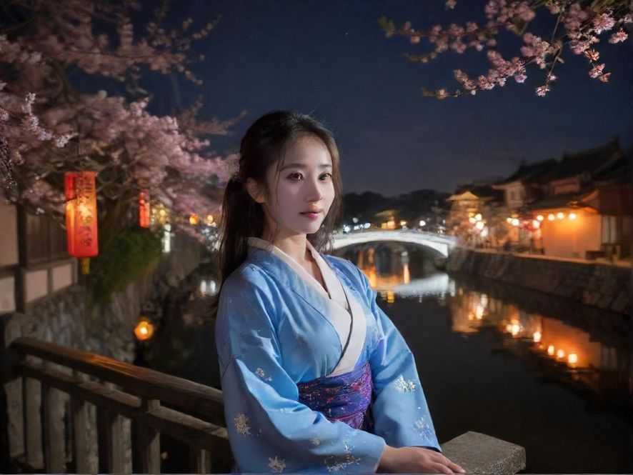 繁华都市的夜晚景象，霓虹灯光闪烁，街头充满活力，远处可见一个充满吸引力的娱乐场所入口。