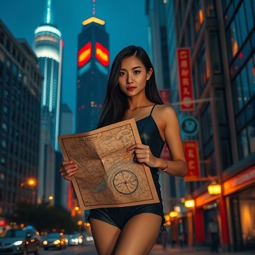 指引方向的地图和指南针
