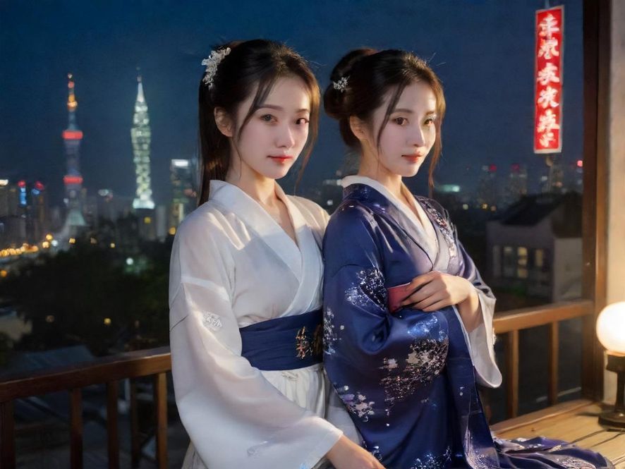 夜幕降临，霓虹闪烁，私人会所入口在赛博朋克风格的渲染下显得神秘而诱人。