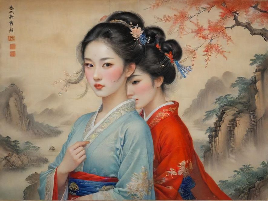 背影优雅的女性，在浪漫氛围中尽显魅力