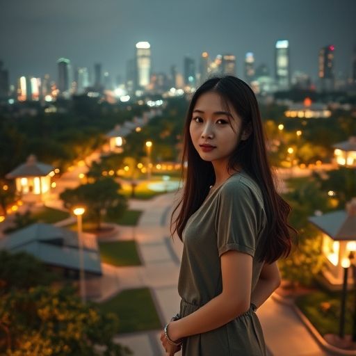 广州犬马之家社区夜色休闲场景