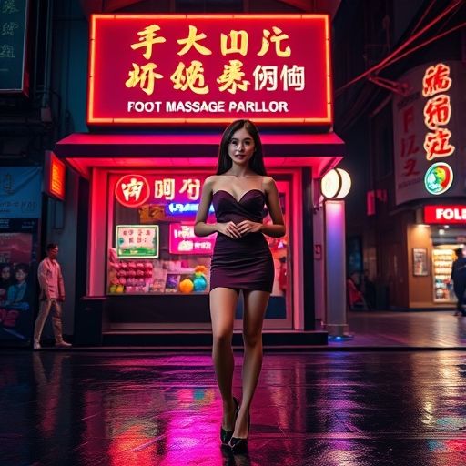 杭州足浴店夜景外观