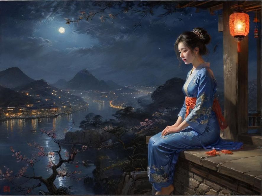 从高空俯瞰广州的夜景，城市灯火辉煌，突出某处特色休闲场所的独特设计。
