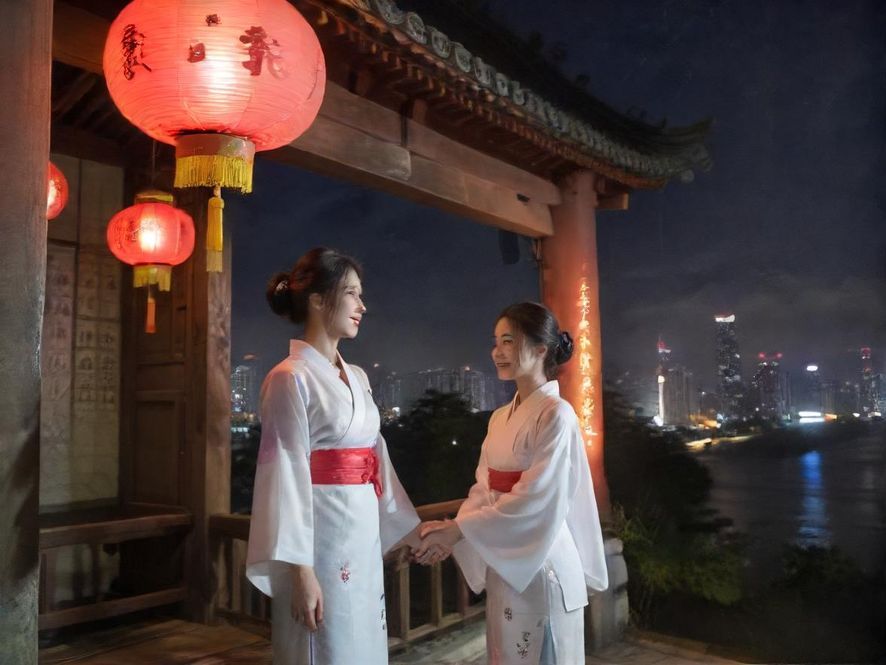 高端桑拿会所夜景
