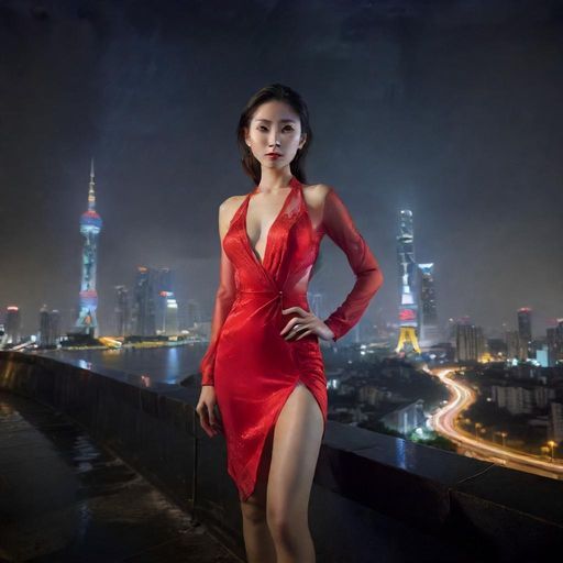 广州天河繁华夜景