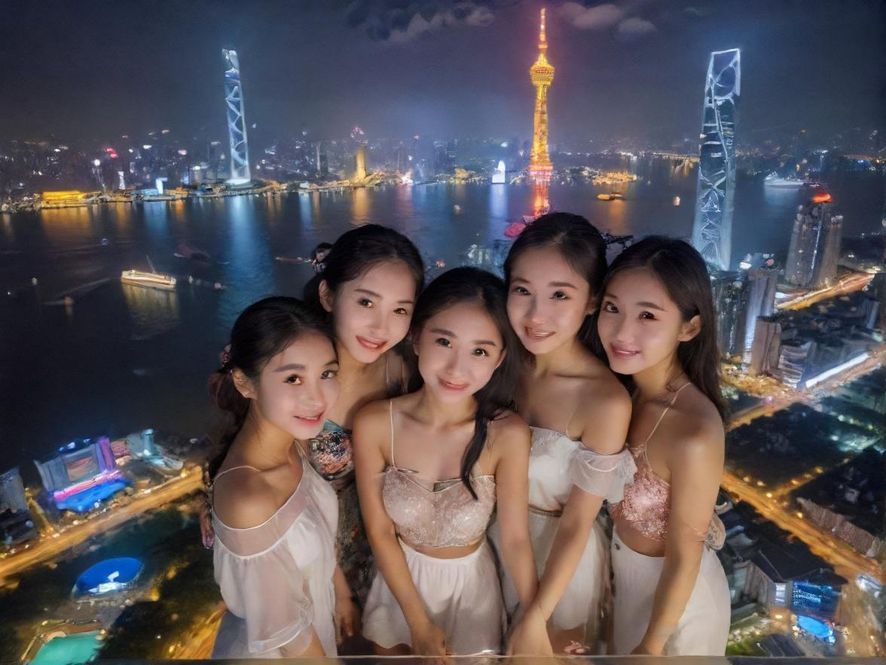 广州夜景，俯瞰珠江新城，高楼林立，车水马龙，城市灯火璀璨，展现羊城夜晚的繁华与魅力。