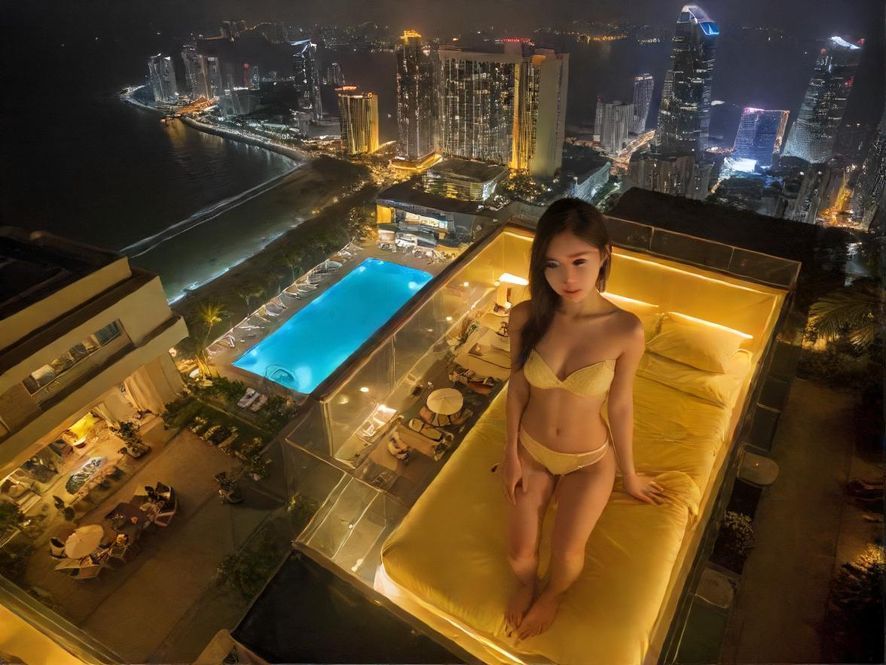 深圳夜景下的看图号预约场景