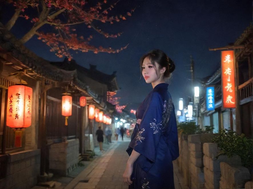 广州天河夜景下的休闲去处