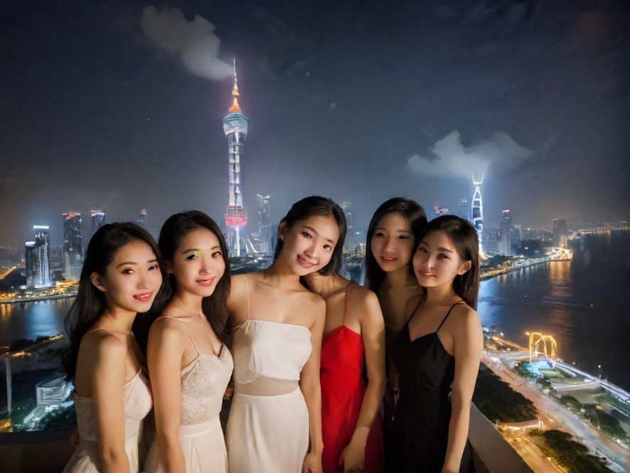 广州夜景休闲城市风光