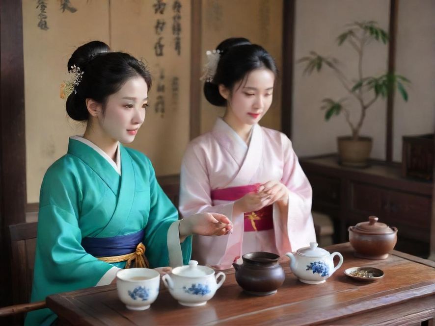 精致的广州白云茶室茶具陈设