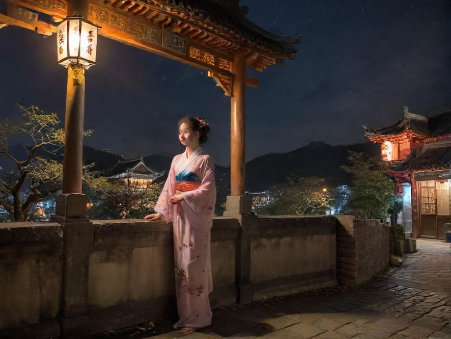 手机屏幕上的微信对话框，背景是广州璀璨的夜景
