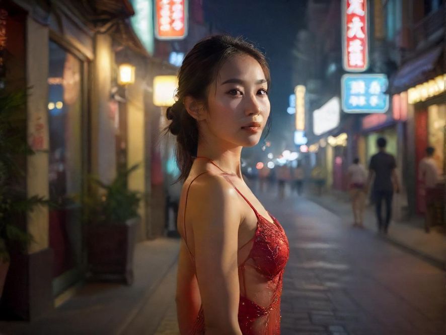 深圳夜色下的休闲场所入口