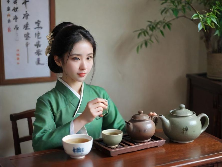 精致的茶艺表演细节