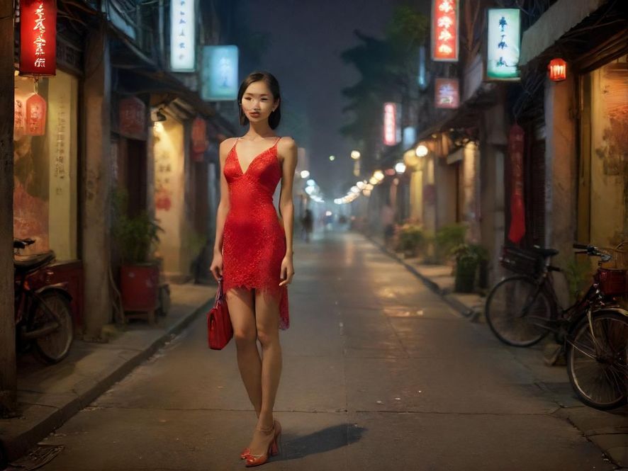 广州阡陌社区夜景