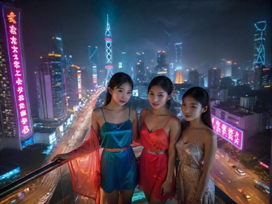 深圳夜生活街头景象