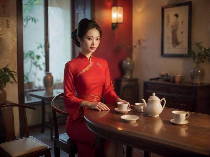 深圳私密茶社室内茶桌布置