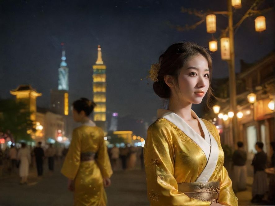 广州夜色下的桑拿会所外观