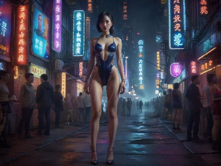都市娱乐区夜景