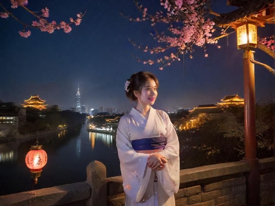 广佛地区夜晚都市风光