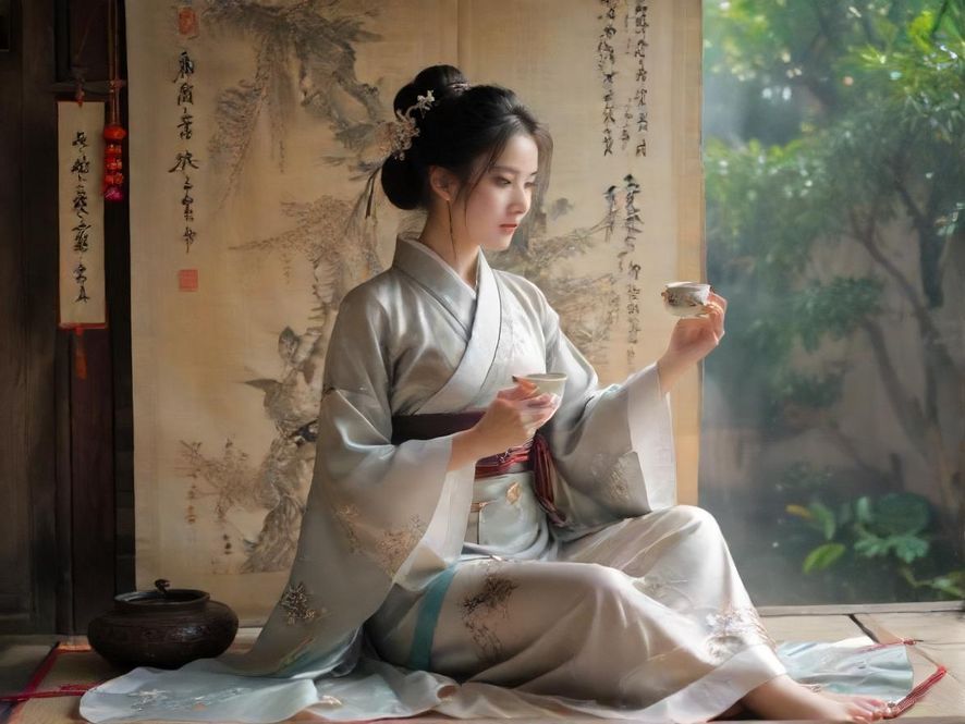 在茶馆包厢里，两人正在低声交谈，气氛显得有些神秘