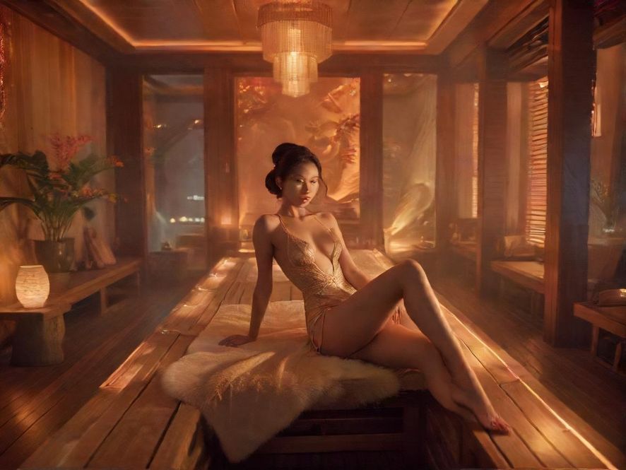 夜场桑拿会所豪华休息区氛围图