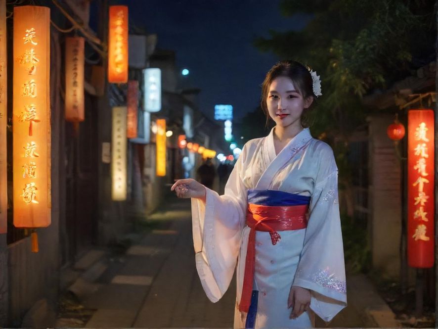 夜色下的城市灯光指引方向