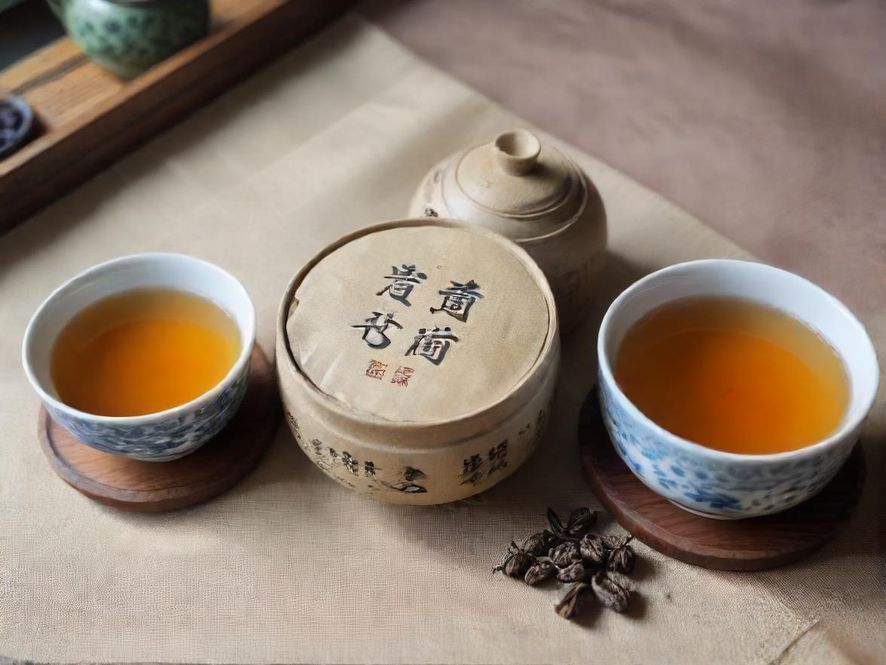 茶艺师在私密包厢中优雅地冲泡高端新茶,茶具精致,氛围唯美