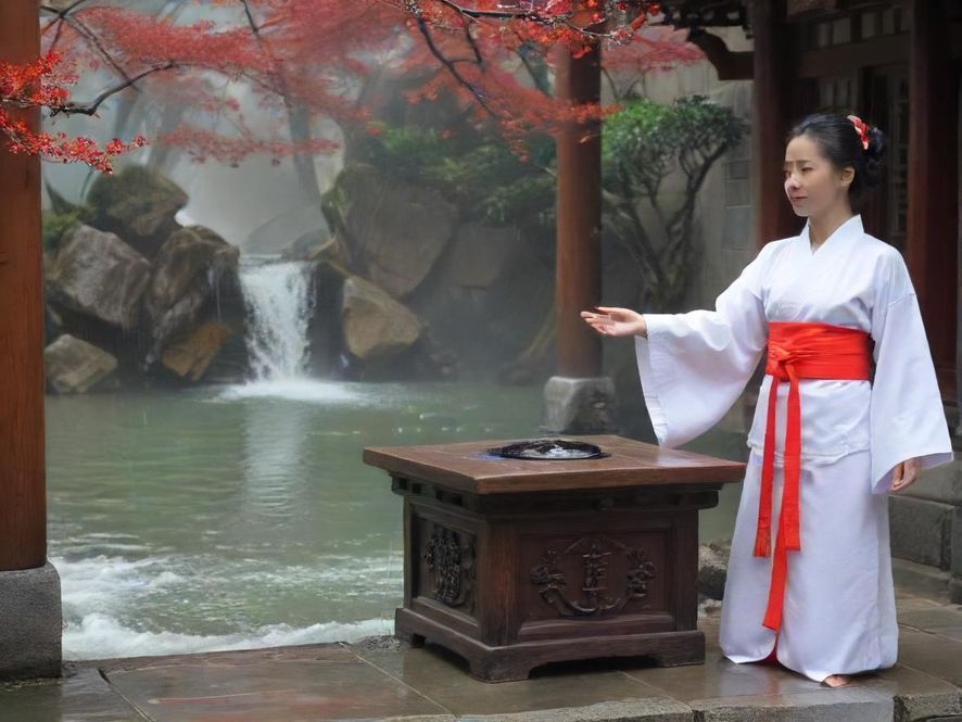 广州一家高端水疗会所的内部场景,从高处俯瞰,装饰奢华典雅,融合了现代与中式风格,营造出宁静舒适的氛围。